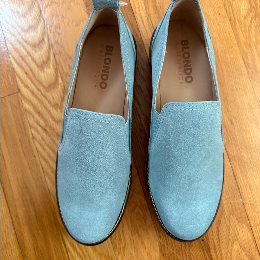 Blondo Sky Blue Suede Slip-Ons